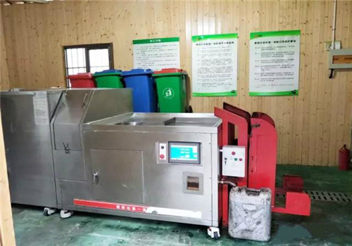 廚余垃圾處理設備案例，蘇州郭巷城南新村垃圾處理站500KG廚余垃圾處理設備